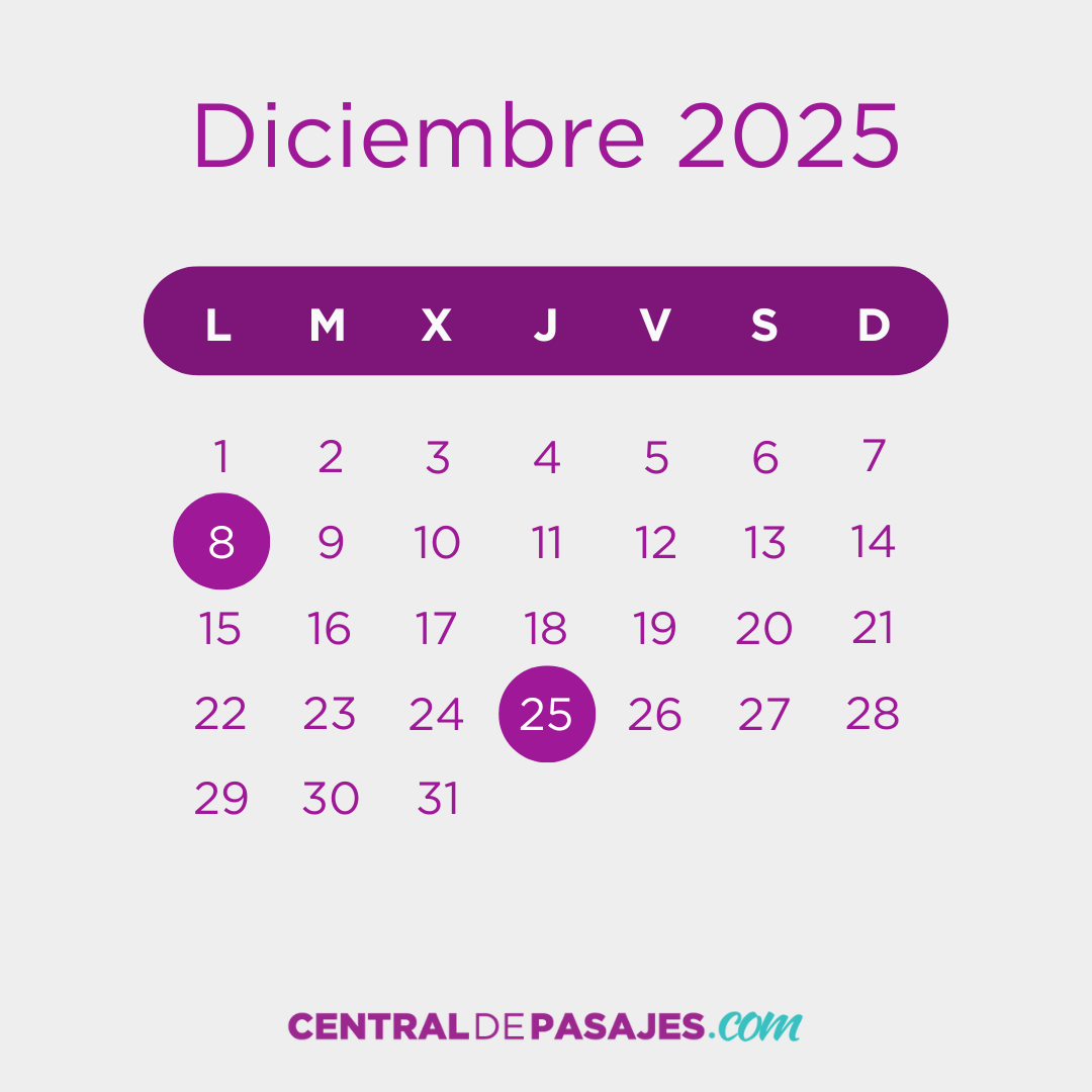 Feriados de Diciembre 2025