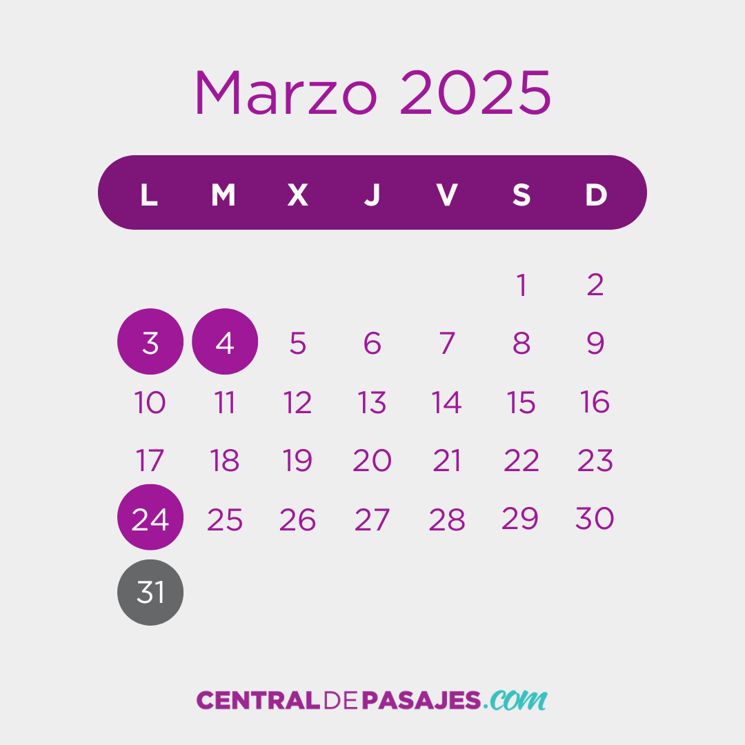 Feriados de Marzo 2025