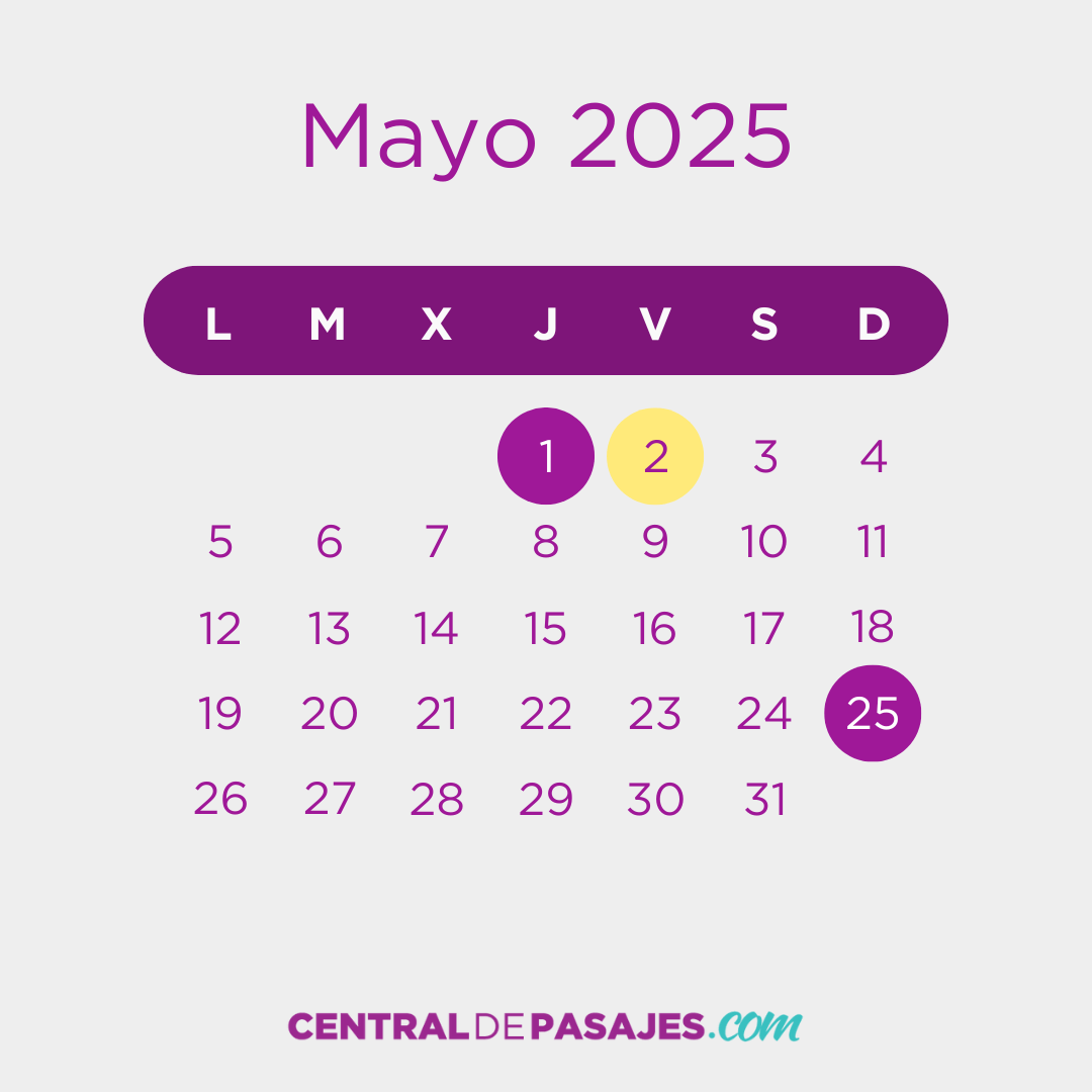 Feriados de Mayo 2025