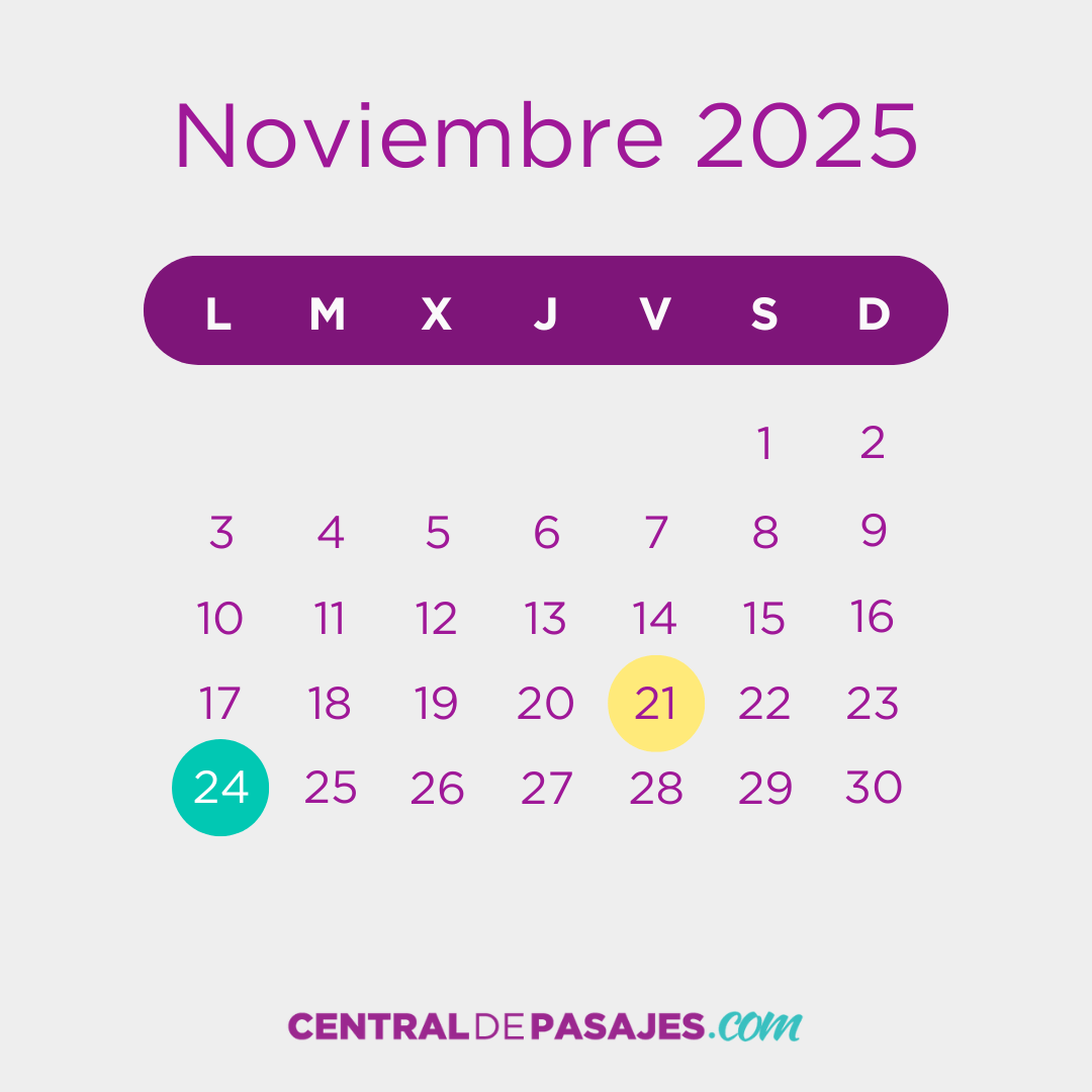 Feriados de Noviembre 2025